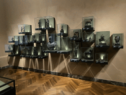 Statuettes at Room XXXII of the Kunstkammer Vienna at the upper ground floor of the Kunsthistorisches Museum Wien, with explanation