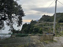 The Capo d`Orso cliff and the Tyrrhenian Sea, viewed from a building along the Amalfi Drive