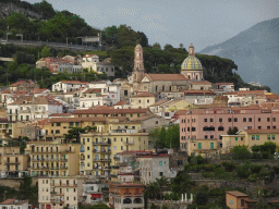 The city center with the Chiesa Parrocchiale di San Giovanni Battista church, viewed from the roof terrace of the Hotel Voce del Mare