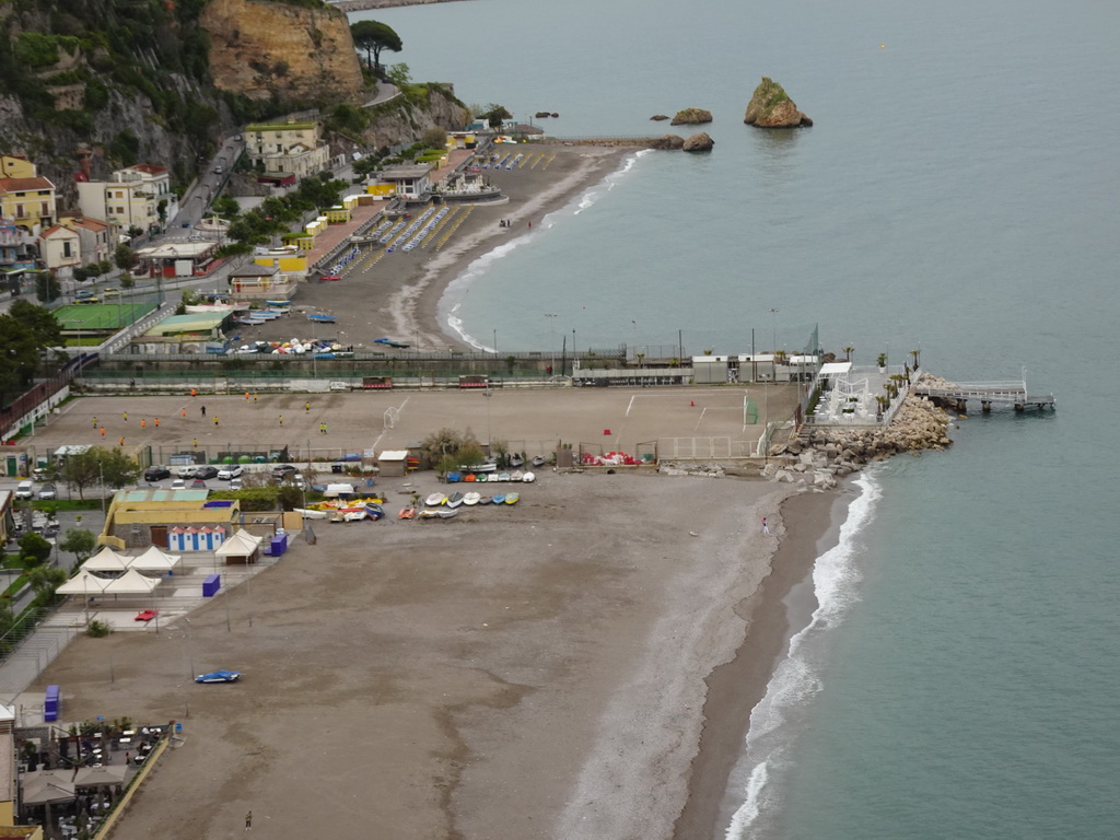 The Lido California beach, viewed from the roof terrace of the Hotel Voce del Mare