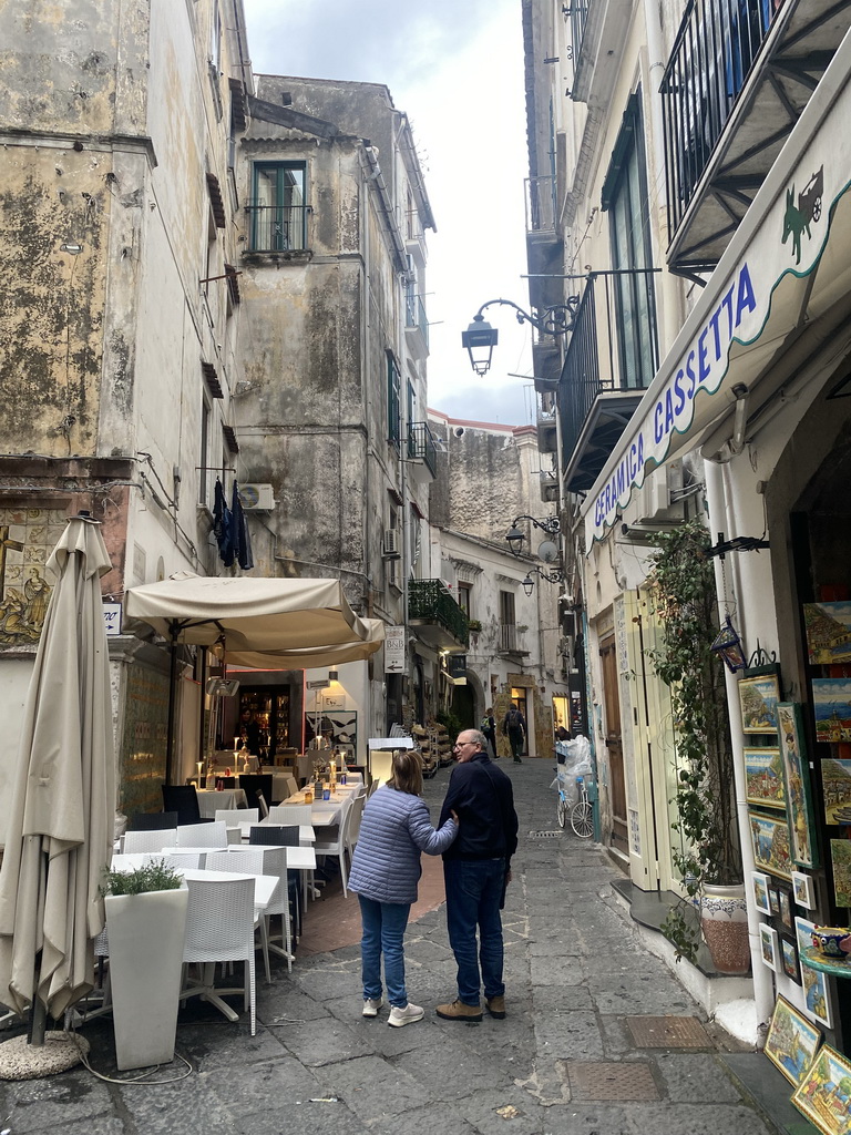 Front of the Ristorante Evu` restaurant at the Via Diego Taiani street