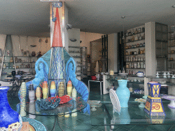 Interior of the Ceramica Artistica Solimene Vincenzo pottery store at the Via Madonna degli Angeli street