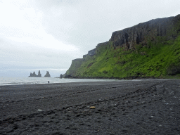 The west side of the Black Sand Beach with the Reynisdrangar rocks