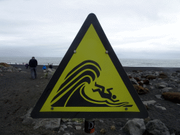 Warning sign at Reynisfjara Beach