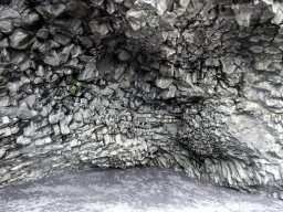 The Hálsanefshellir cave with basalt rocks at Reynisfjara Beach