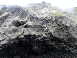 Basalt rocks in the Hálsanefshellir cave at Reynisfjara Beach