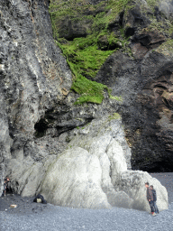 Rocks at the east side of the Hálsanefshellir cave at Reynisfjara Beach