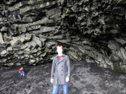 Tim in the Hálsanefshellir cave at Reynisfjara Beach