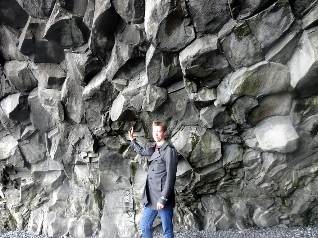 Tim in the Hálsanefshellir cave at Reynisfjara Beach