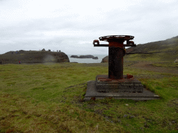 Bronze pipe at the lower viewpoint of the Dyrhólaey peninsula