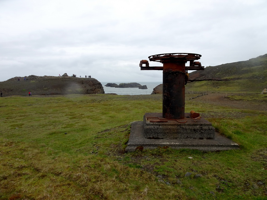 Bronze pipe at the lower viewpoint of the Dyrhólaey peninsula