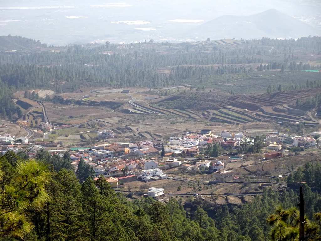 Terraces at the town of La Escalona, viewed from a parking place along the TF-21 road