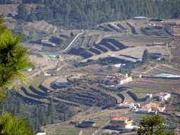 Terraces at the town of La Escalona, viewed from a parking place along the TF-21 road