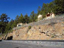 Houses along the TF-21 road, viewed from the parking lot of the Pino Gordo pine tree