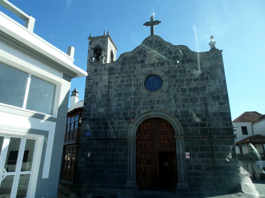 The Sanctuary of the Santo Hermano Pedro at the Calle Castaños street, viewed from the rental car