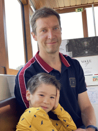 Tim and Max at the ferry from Porto over the Douro river