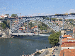 The Ponte Luís I bridge over the Douro river, viewed from the Gaia Cable Car