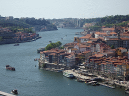 The Ponte da Arrábida bridge over the Douro river and Porto with the Viaduto do Cais das Pedras viaduct and the Cais da Estiva street, viewed from the Miradouro da Serra do Pilar viewing point at the Largo Aviz square