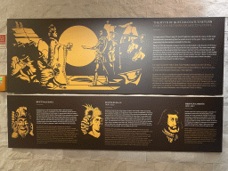 Information on the Myth of Quetzalcoatl`s return, Quetzalcoatl, Montezuma II and Hernán Cortés at the Chocolate Story museum at the WOW Cultural District