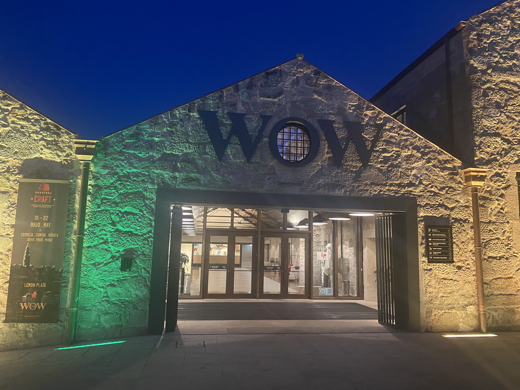 Front of the Retail Area at the WOW Cultural District, at sunset