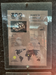 Explanation on the African Spurred Tortoise at the Reptile House at the Zoo Santo Inácio