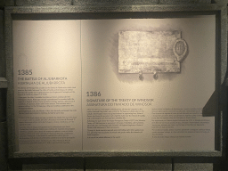 Information on the Battle of Aljubarrota in 1385 and the Signature of the Treaty of Windsor in 1386 at the Porto Region Across the Ages museum at the WOW Cultural District