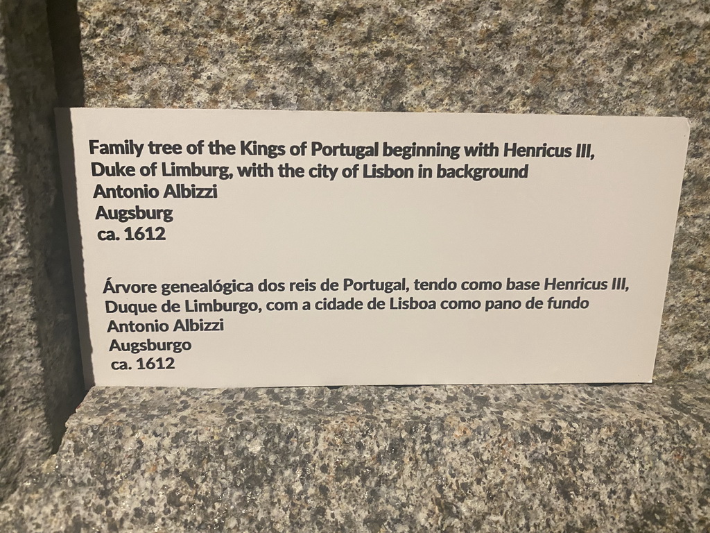 Explanation on the family tree of the Kings of Portugal at the Porto Region Across the Ages museum at the WOW Cultural District