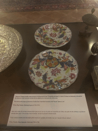 Chinese porcelain plates at the Porto Region Across the Ages museum at the WOW Cultural District, with explanation