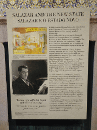 Information on Salazar and the New State at the Porto Region Across the Ages museum at the WOW Cultural District
