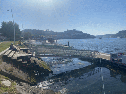 Docks at the Avenida de Diogo Leite street and the Ponte da Arrábida bridge over the Douro river