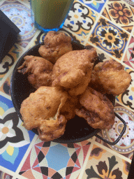 Fried food at the Sancho Panza restaurant
