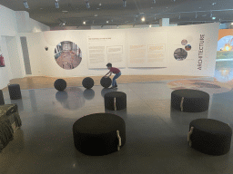 Max playing with a cork ball at the Planet Cork museum at the WOW Cultural District
