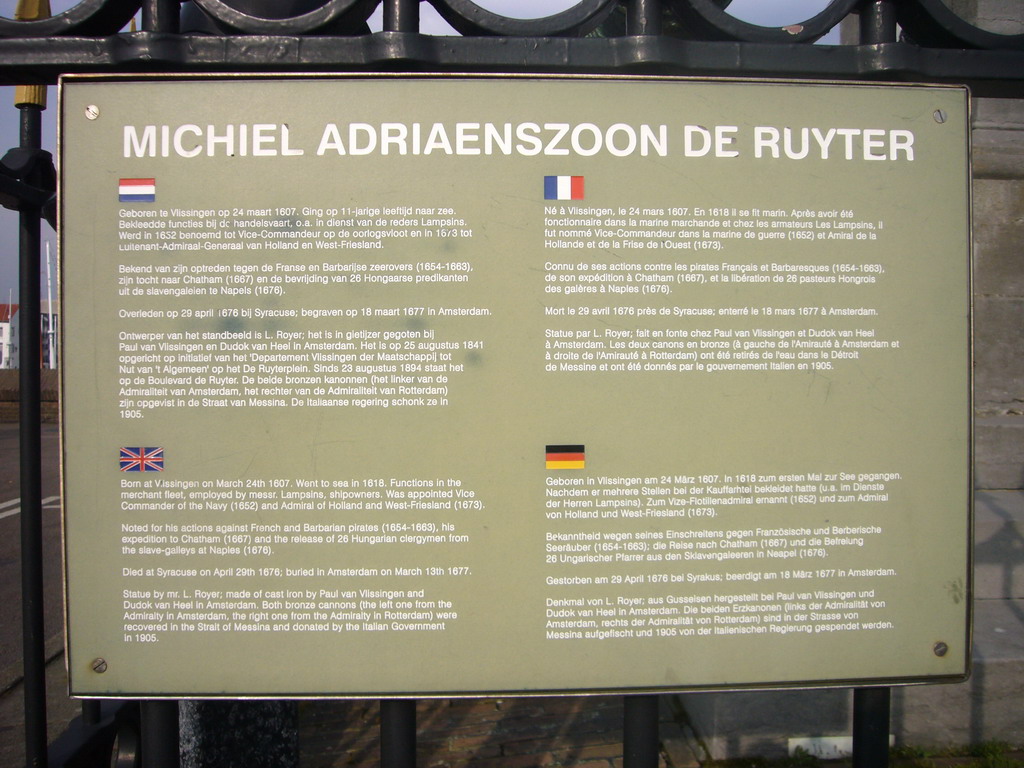 Explanation on Michiel Adriaenszoon de Ruyter