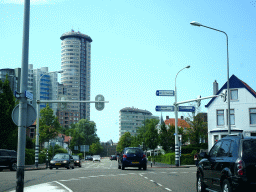 Crossing of the Badhuisstraat and Koudekerkseweg street, viewed from the car
