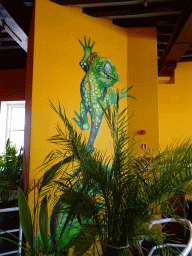 Wall painting in the lunch room at the Iguana Reptile Zoo