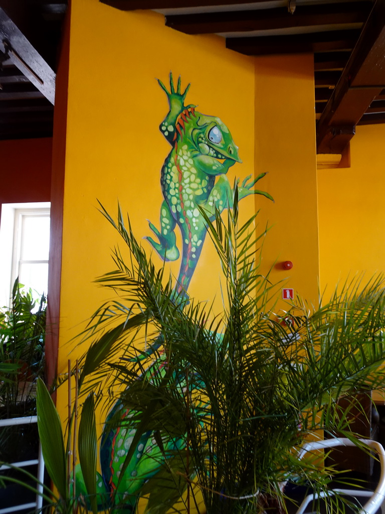 Wall painting in the lunch room at the Iguana Reptile Zoo