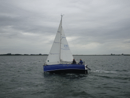 First 210 Beneteau boat on the National Park Oosterschelde, viewed from the Seal Safari boat