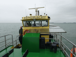 Deck and wheelhouse of the Seal Safari boat on the National Park Oosterschelde