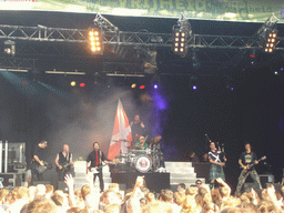 Band `Scrum` at the stage at the Markt square during the Liberation Day festivities