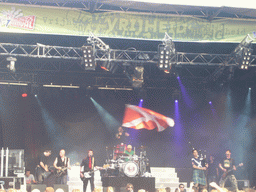 Band `Scrum` at the stage at the Markt square during the Liberation Day festivities