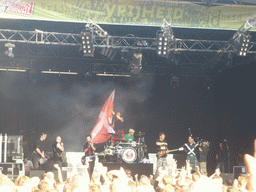 Band `Scrum` at the stage at the Markt square during the Liberation Day festivities