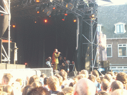 Band `De Sjonnies` at the stage at the Markt square during the Liberation Day festivities