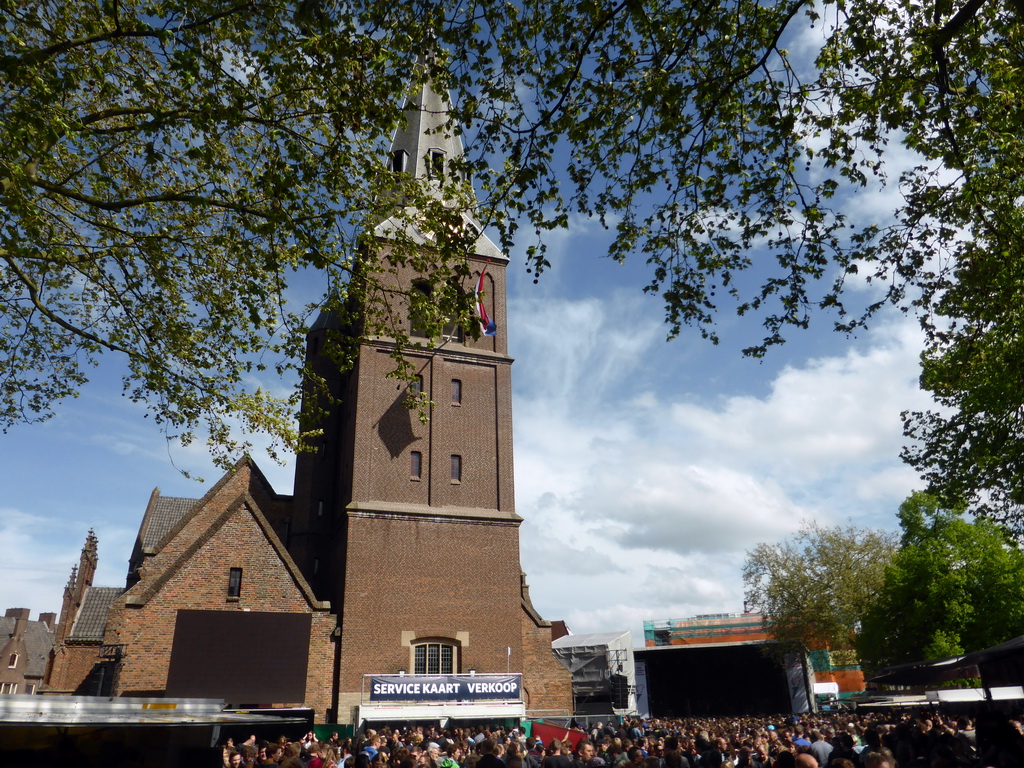 The Markt square with the Grote Kerk church, during the Liberation Day festivities