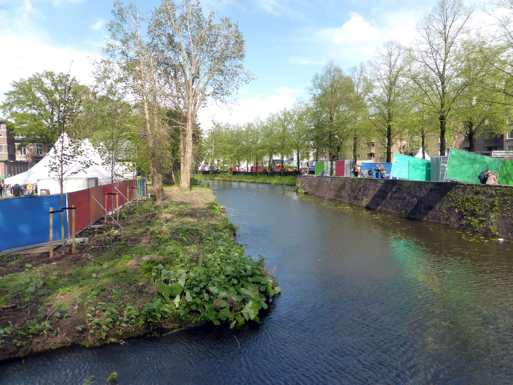 The Stadsgracht canal, viewed from the bridge at the Walstraat street, during the Liberation Day festivities