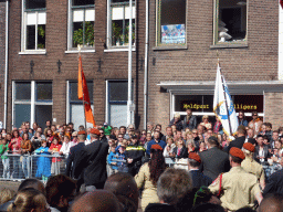 War veterans at the Stationsstraat street, during the Liberation Day procession