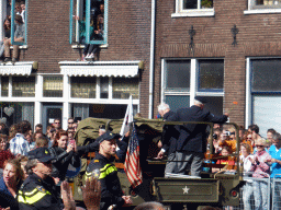 American war veterans at the Stationsstraat street, during the Liberation Day procession