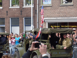 American war veterans at the Stationsstraat street, during the Liberation Day procession