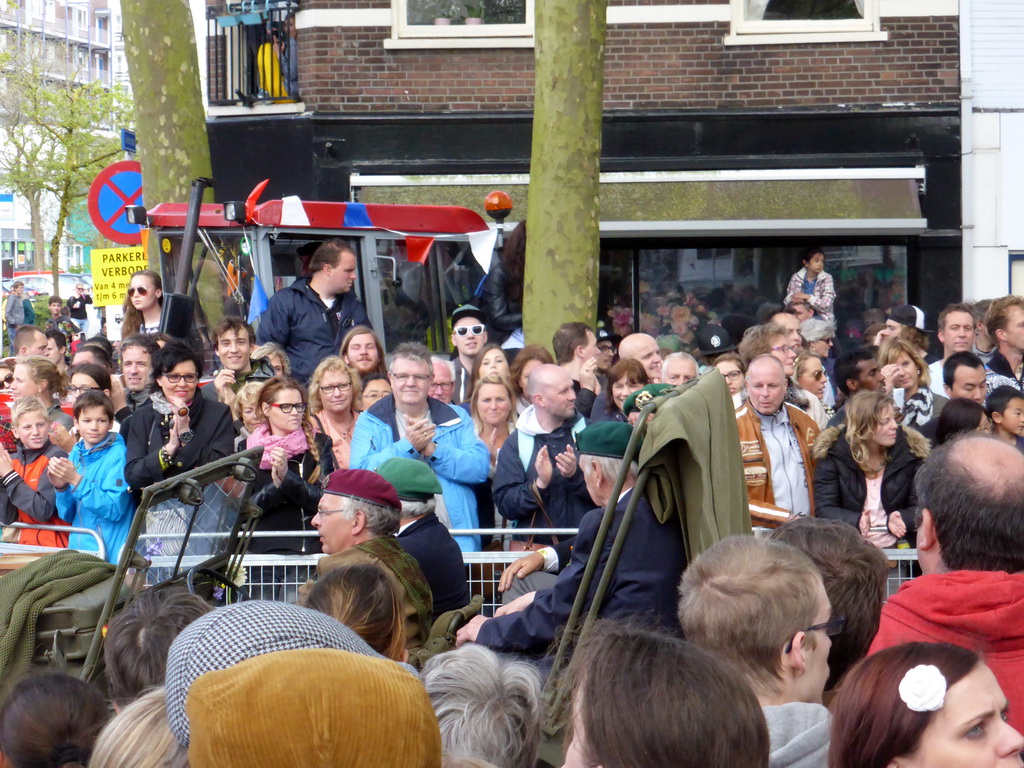 War veterans at the Stationsstraat street, during the Liberation Day procession