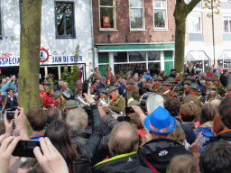 War veterans at the Stationsstraat street, during the Liberation Day procession