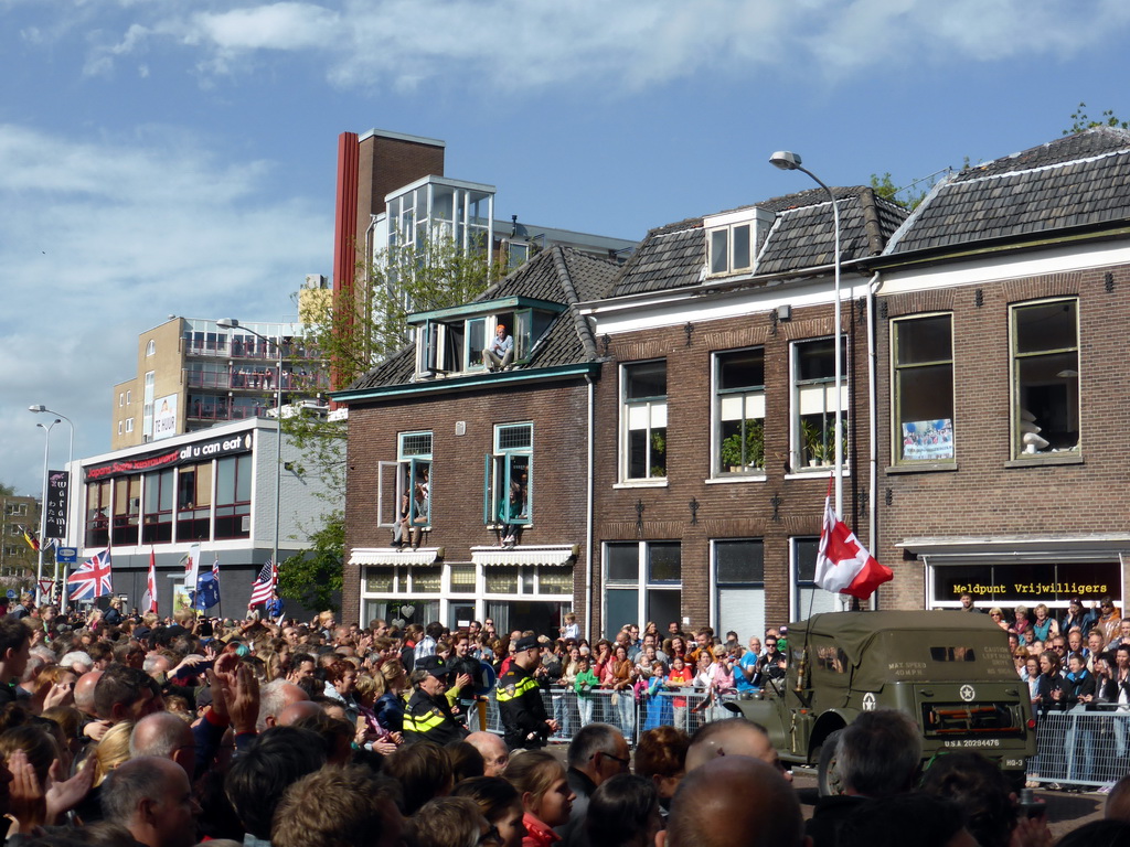 War veterans at the Stationsstraat street, during the Liberation Day procession